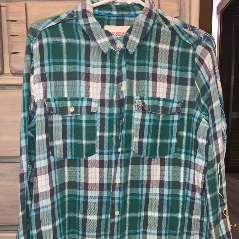 Two mossimo blue flannels